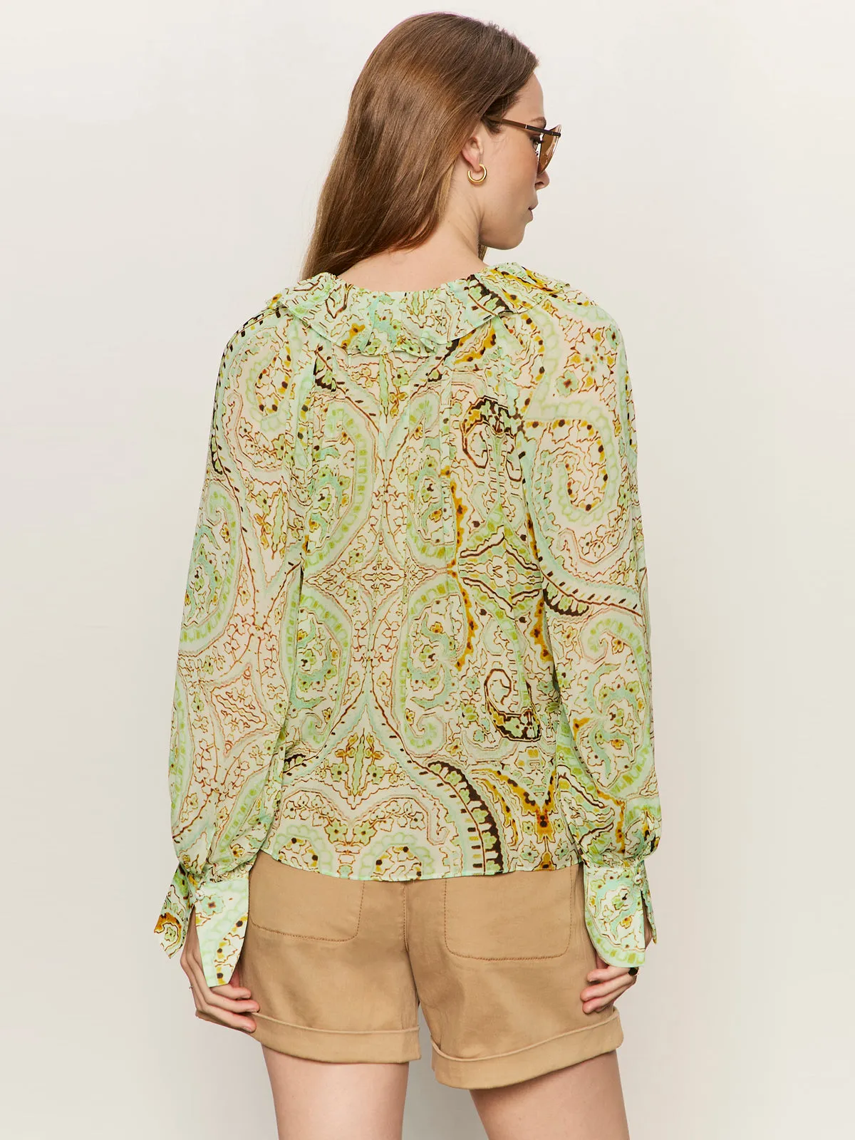 Sheer Elegance Volume Blouse Verde Boheme sold by Sanctuary product image thumbnail 2
