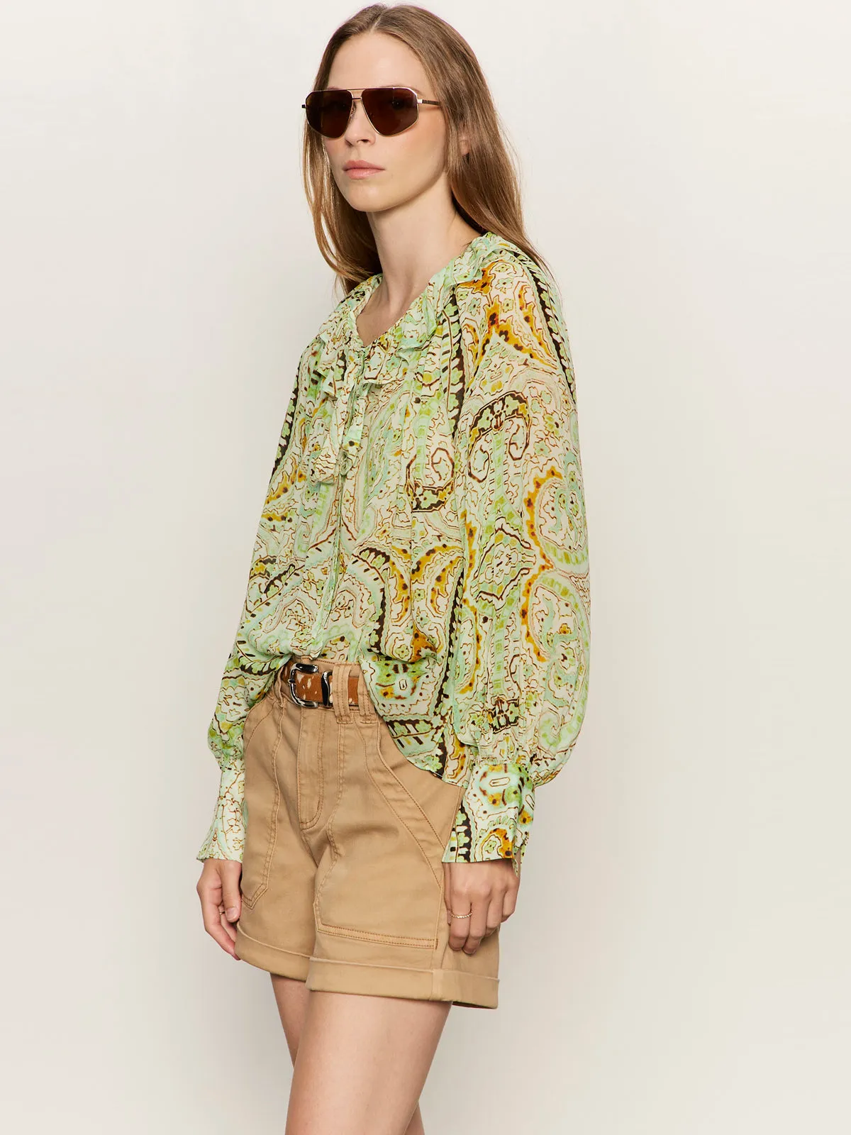 Sheer Elegance Volume Blouse Verde Boheme sold by Sanctuary product image thumbnail 3