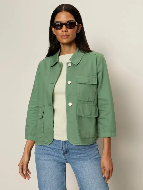 Crop Chore Jacket Green Juice made by Sanctuary