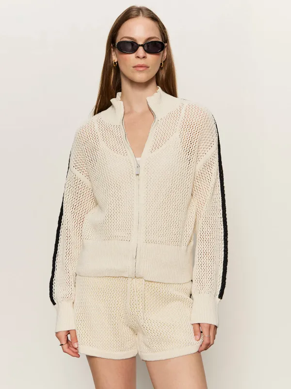 Open Stitch Track Jacket Collagen/Black sold by Sanctuary