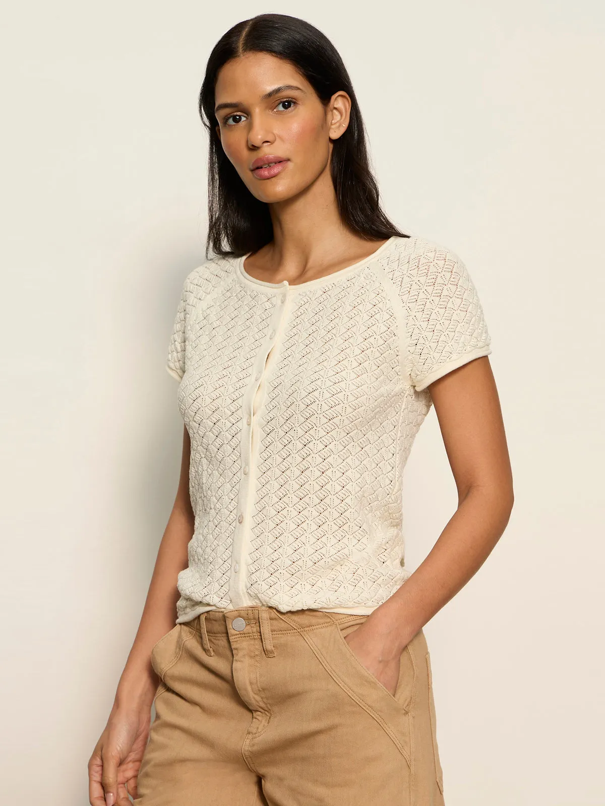 All In Pointelle Button Top Collagen sold by Sanctuary product image thumbnail 3