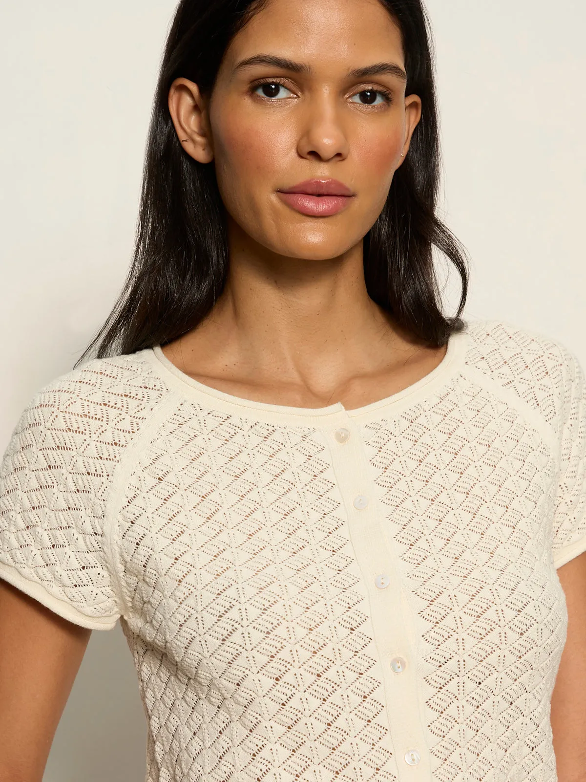 All In Pointelle Button Top Collagen sold by Sanctuary product image thumbnail 4