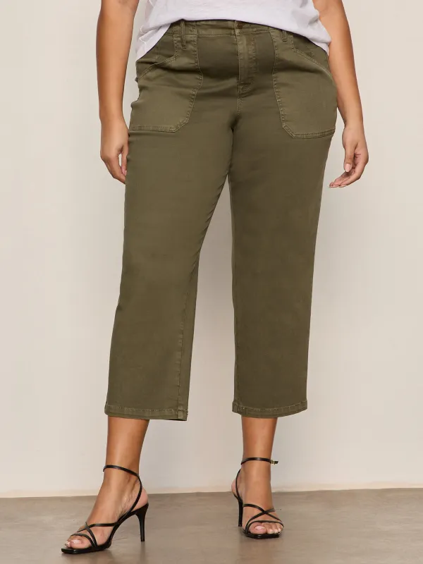 Retreat Crop Pant Burnt Olive Extended Sizing made by Sanctuary