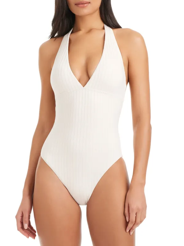 Halter Mio One-Piece White Sand made by Sanctuary