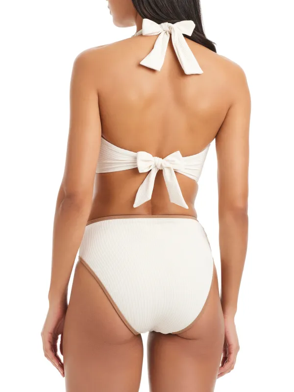 High Leg High Rise Bikini Bottom White Sand made by Sanctuary