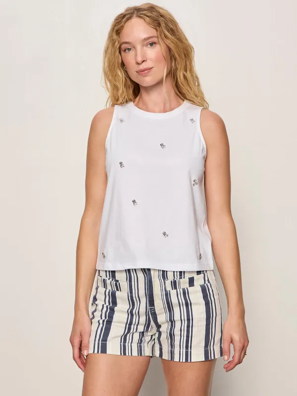 Campari Embellished Tank White made by Sanctuary