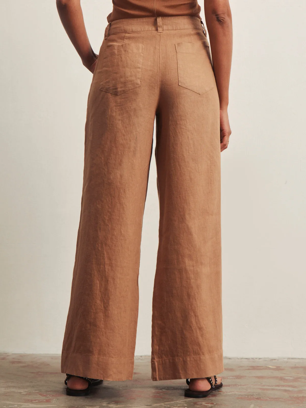 The Linen Marine Wide Leg Toasted Coconut sold by Sanctuary product image thumbnail 2