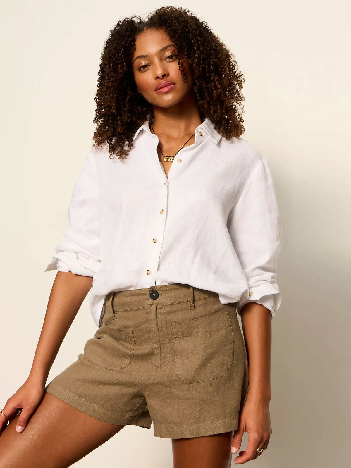Linen Marine Short Timber sold by Sanctuary
