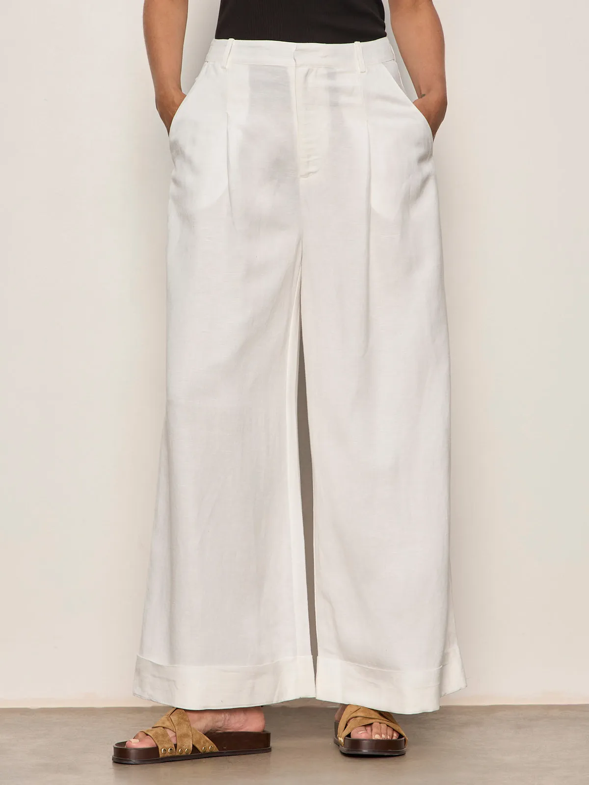 Terrace Linen Pant Chalk sold by Sanctuary