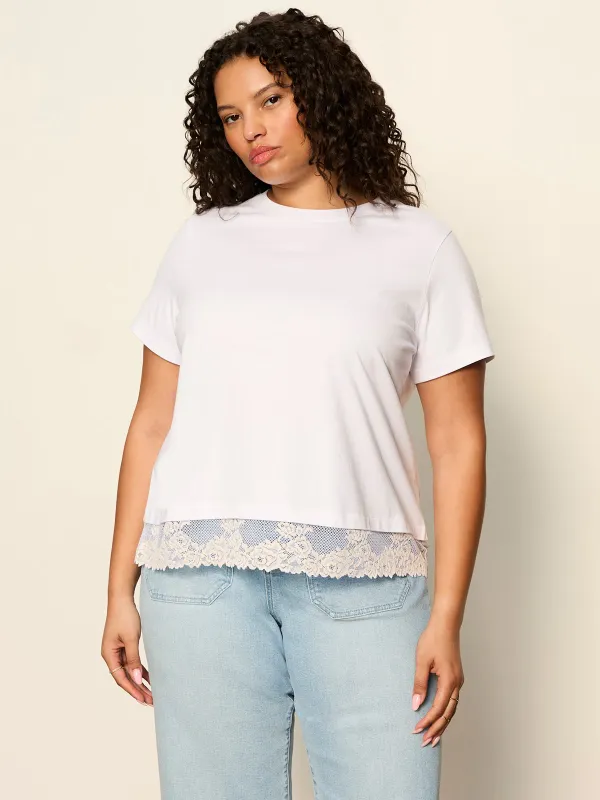 Cami Remix Tee White Extended Sizing made by Sanctuary