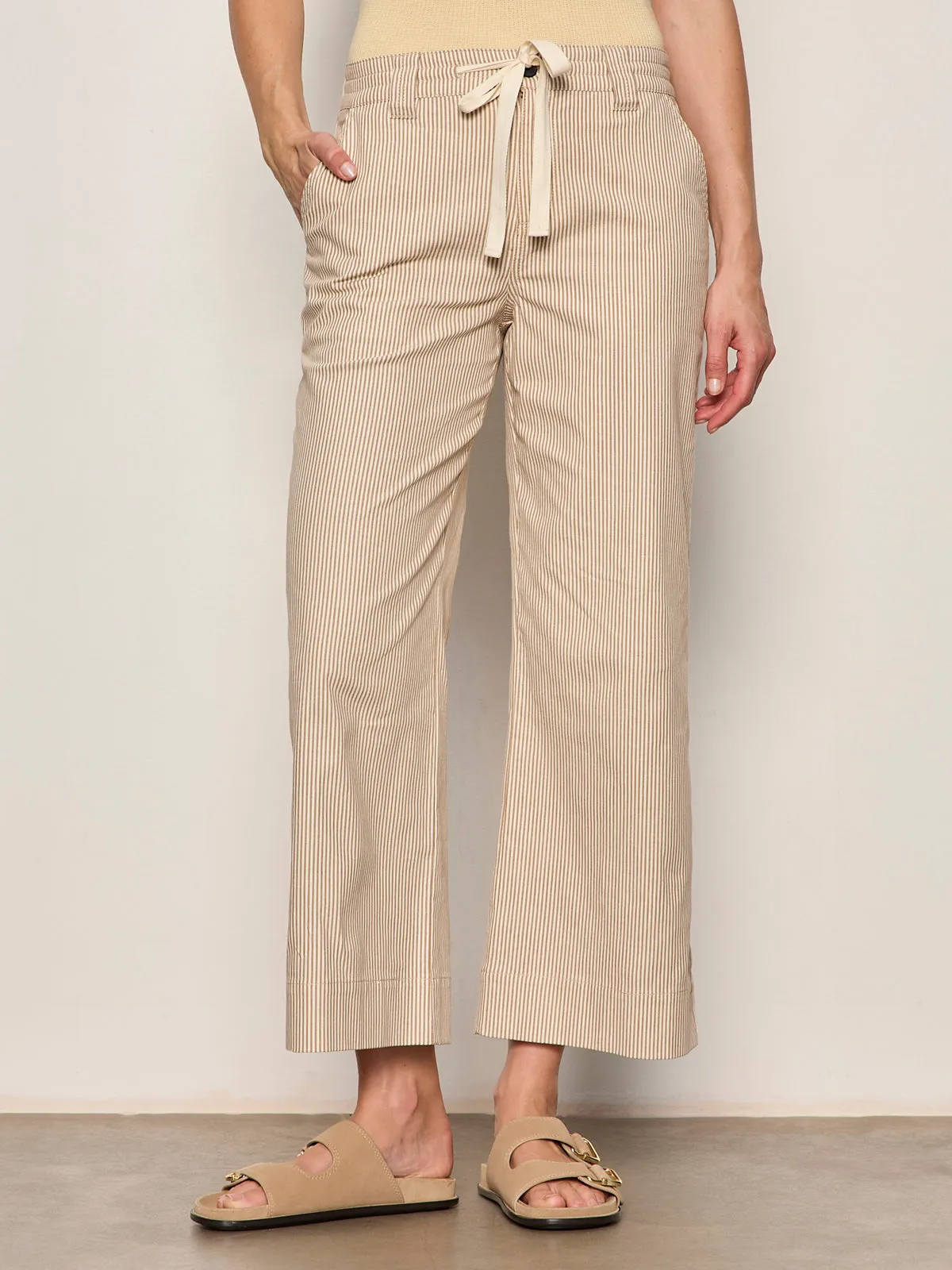 Lily Stripe Cropped Pant Lido Stripe Petite Sizing sold by Sanctuary