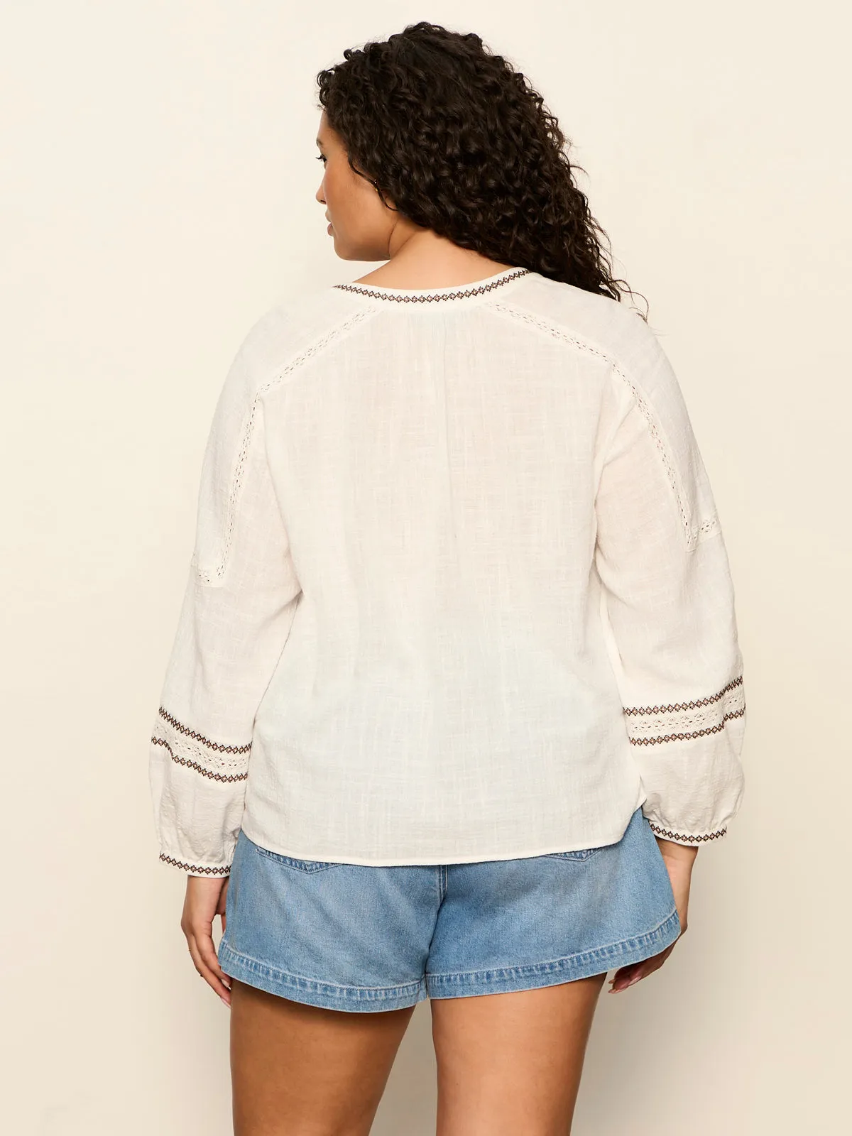 Retreat Embroidered Blouse Chalk Extended Sizing sold by Sanctuary product image thumbnail 2