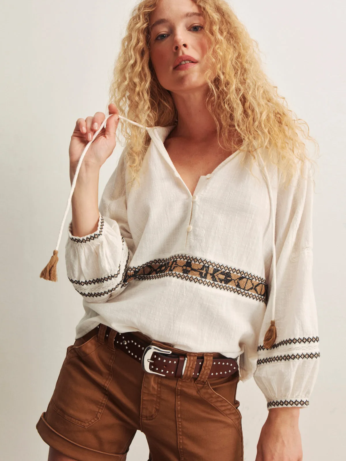 Retreat Embroidered Blouse Chalk sold by Sanctuary product image thumbnail 5