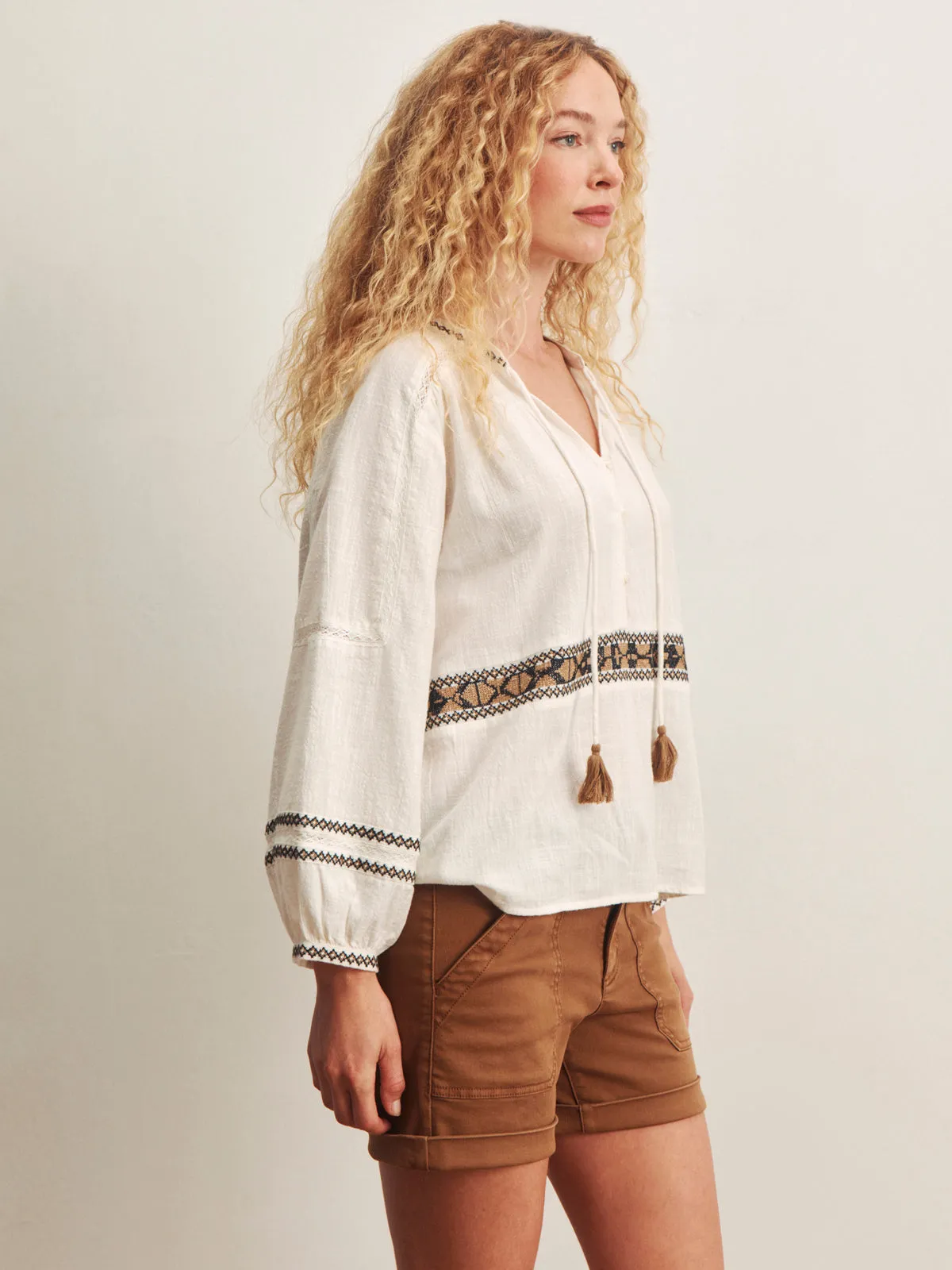 Retreat Embroidered Blouse Chalk sold by Sanctuary product image thumbnail 4