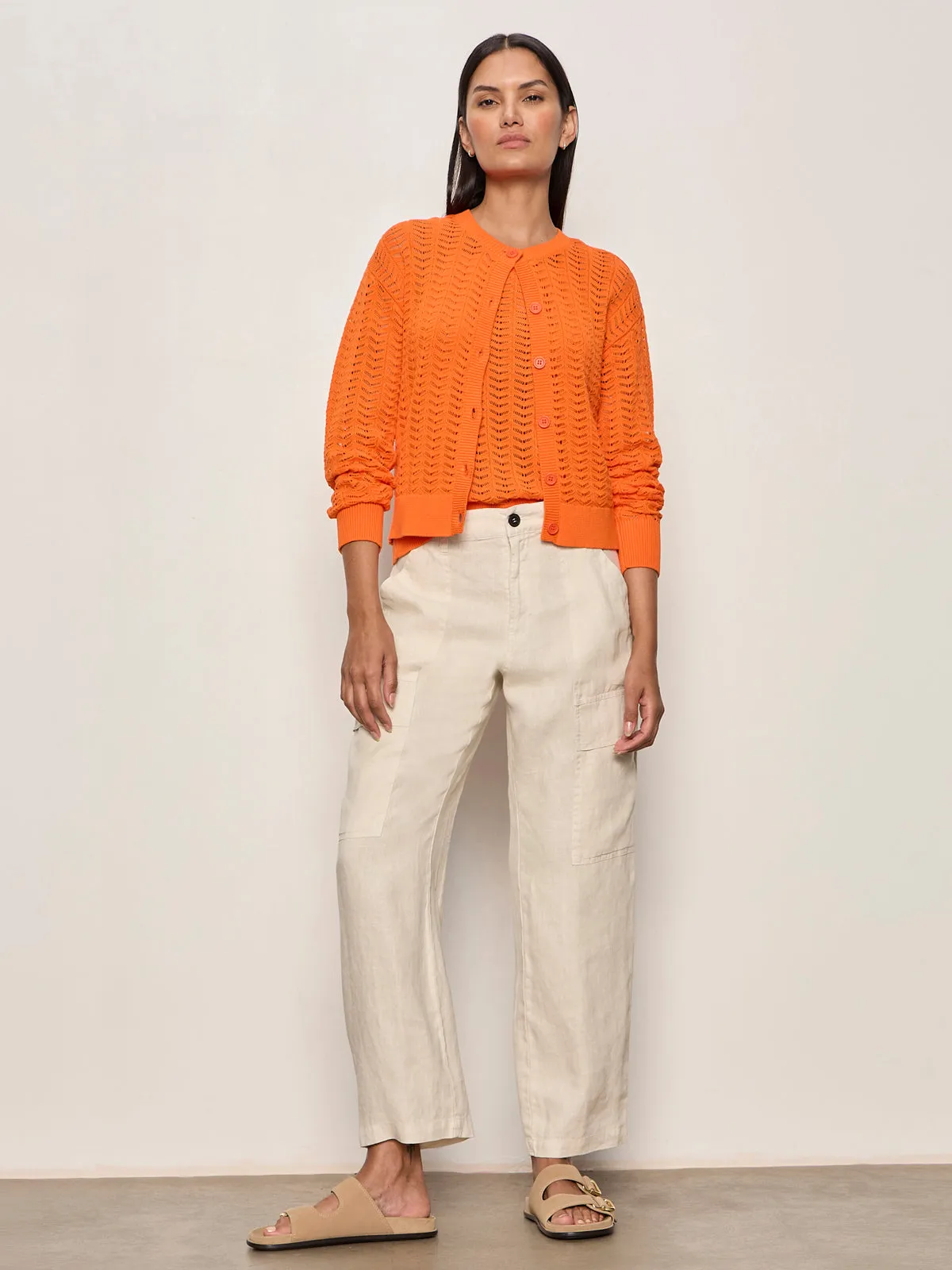 For Keeps Pointelle Cardigan Hibiscus Orange sold by Sanctuary product image thumbnail 5
