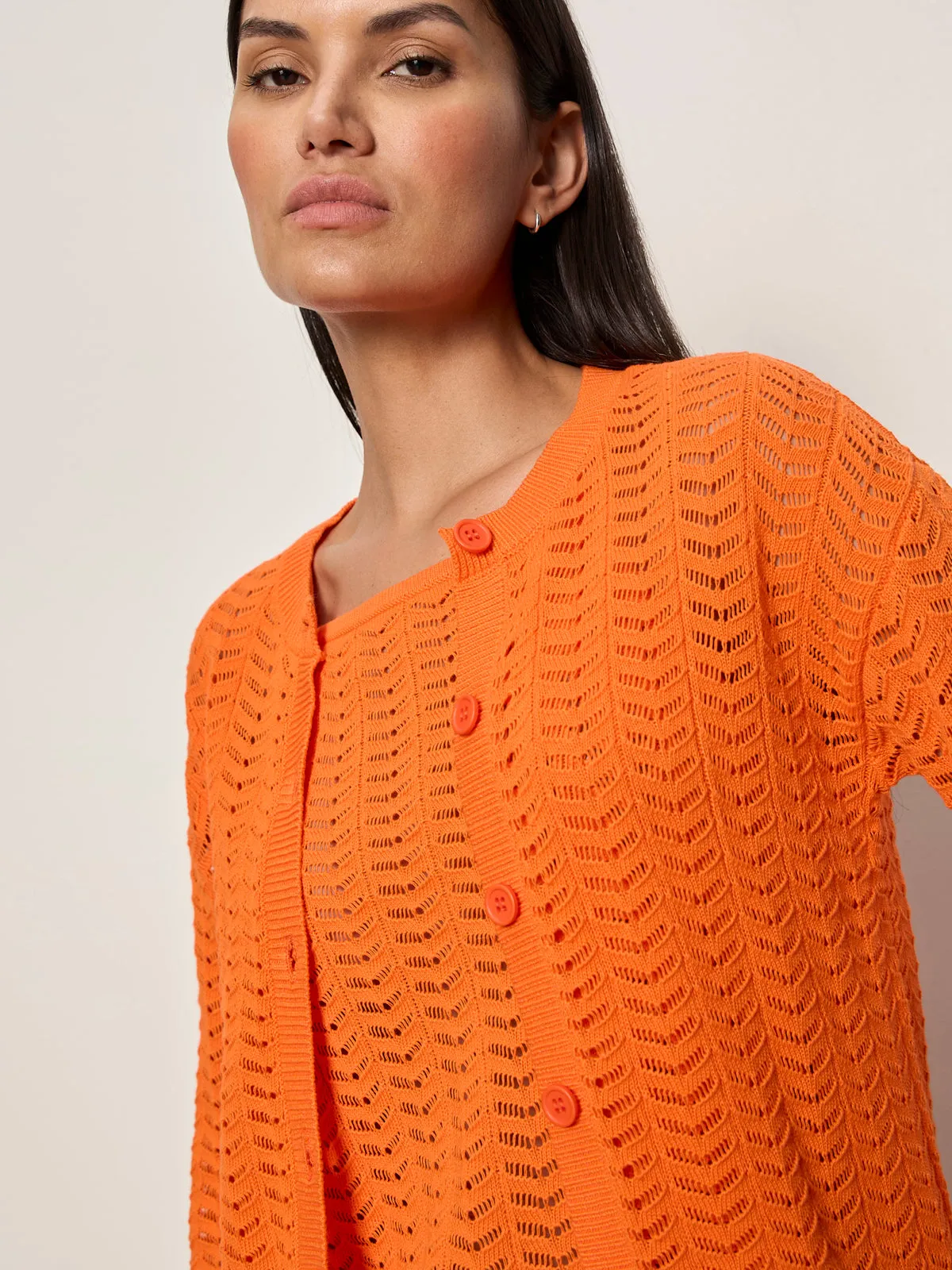 For Keeps Pointelle Cardigan Hibiscus Orange sold by Sanctuary product image thumbnail 4
