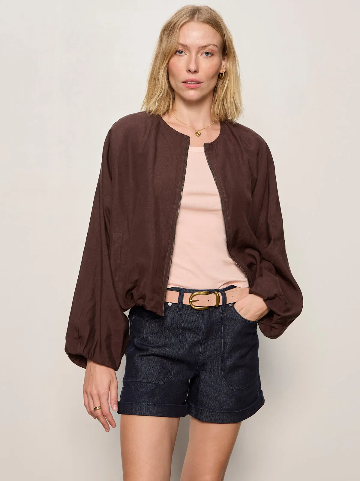 Linen Bubble Jacket Rich Soil sold by Sanctuary product image thumbnail 2