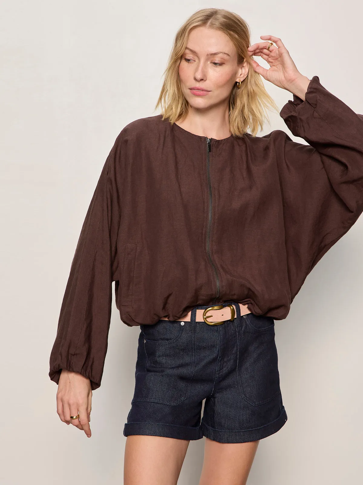 Linen Bubble Jacket Rich Soil sold by Sanctuary product image thumbnail 5