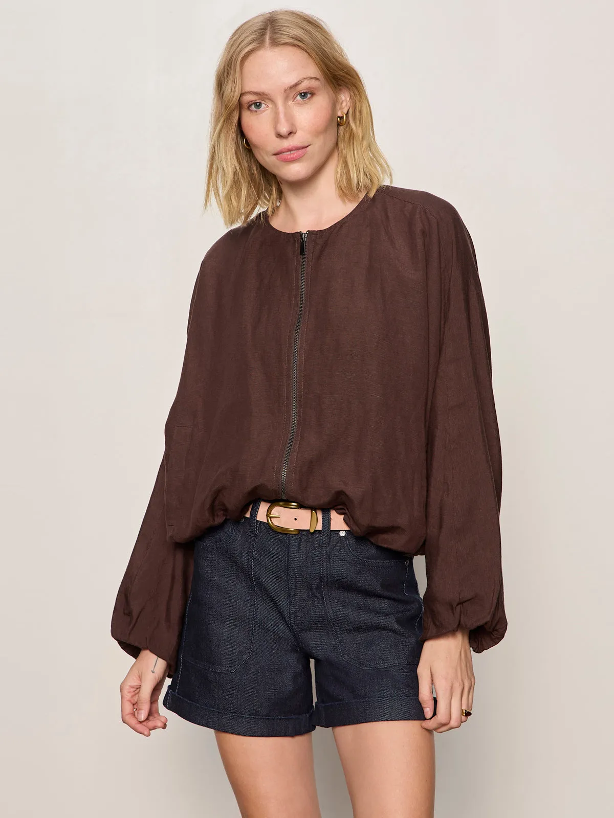 Linen Bubble Jacket Rich Soil sold by Sanctuary product image thumbnail 4