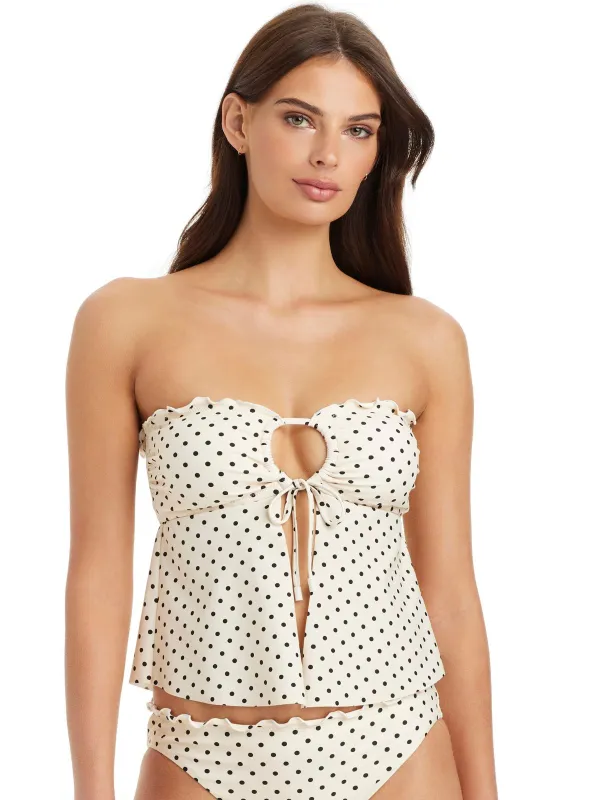 Merrow Bandeau Bikini Top White Sand made by Sanctuary