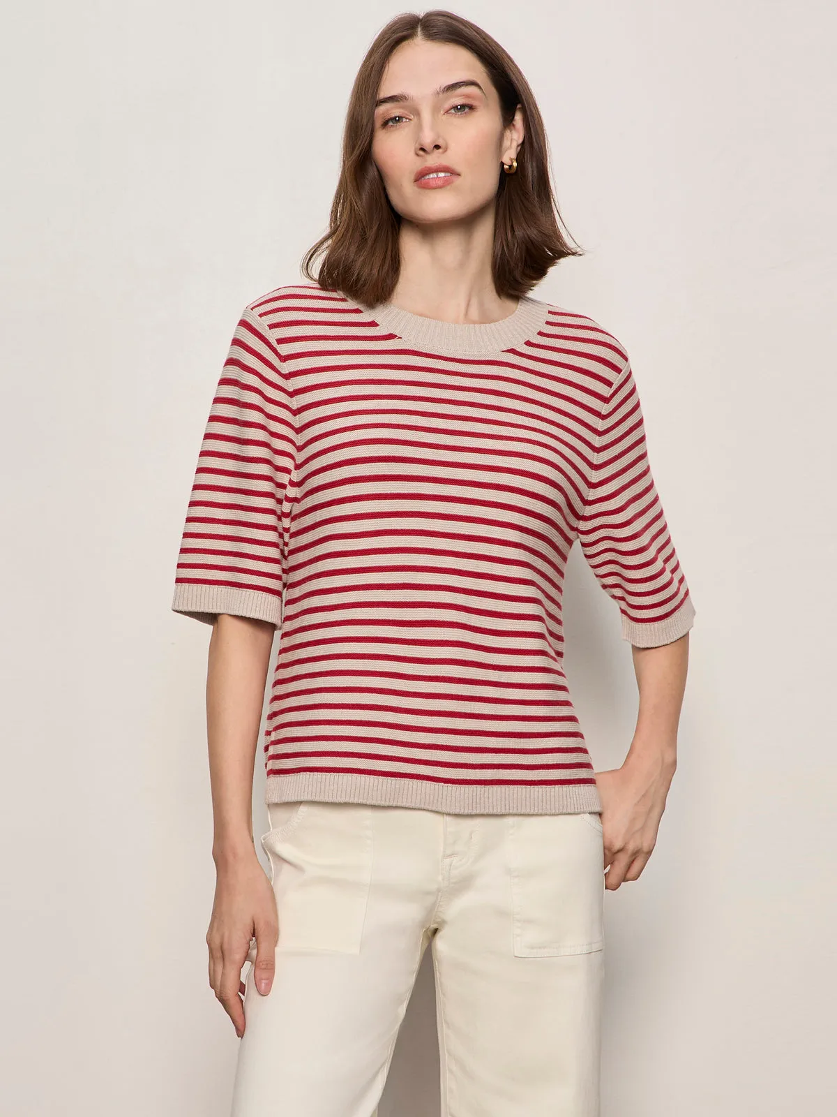 Sweater Tee Opal/Raspberry Stripe sold by Sanctuary product image thumbnail 4