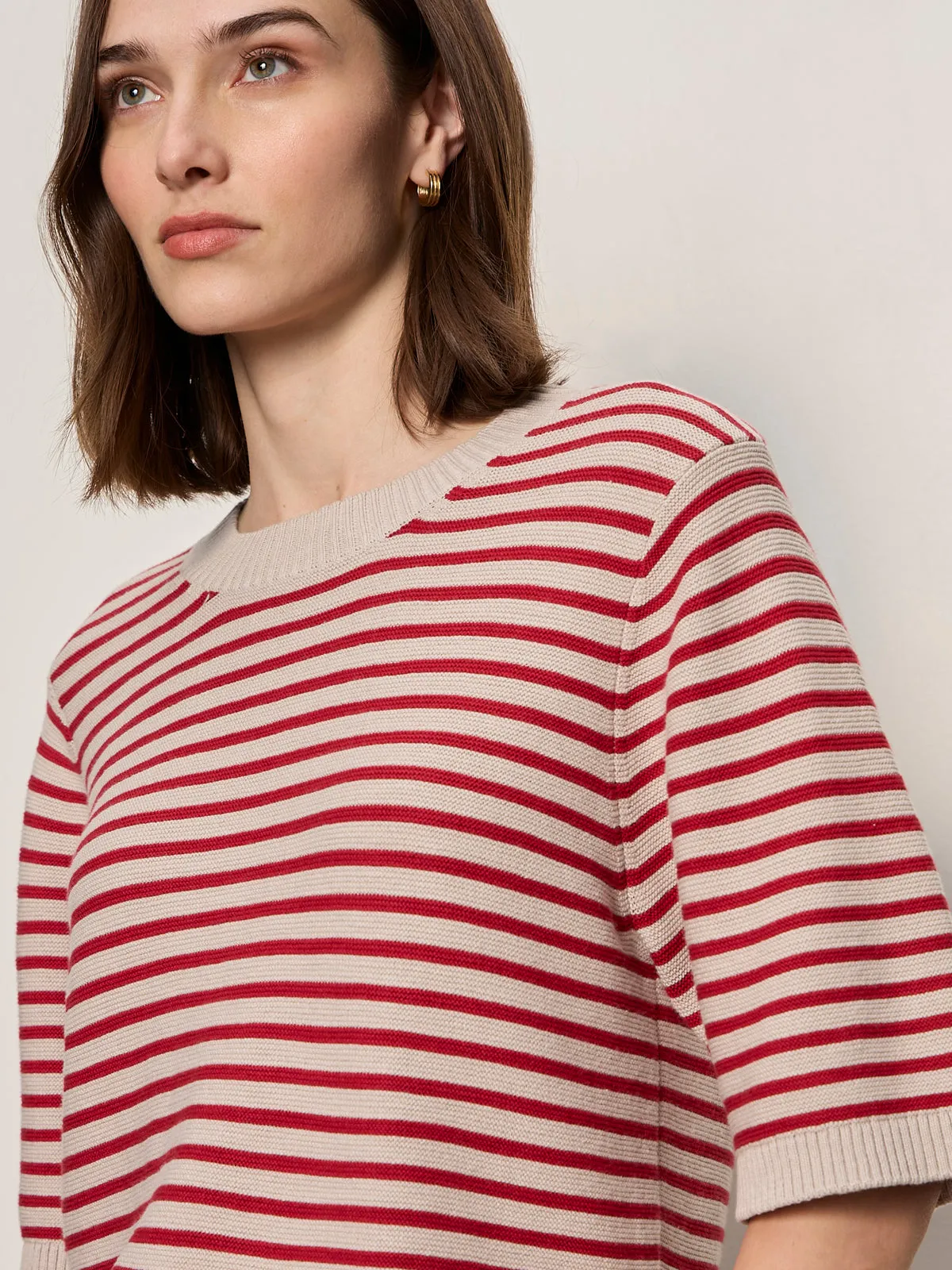 Sweater Tee Opal/Raspberry Stripe sold by Sanctuary