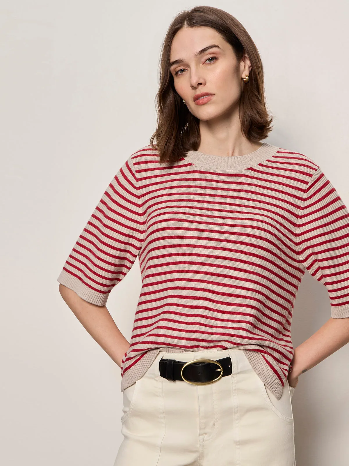 Sweater Tee Opal/Raspberry Stripe sold by Sanctuary product image thumbnail 5