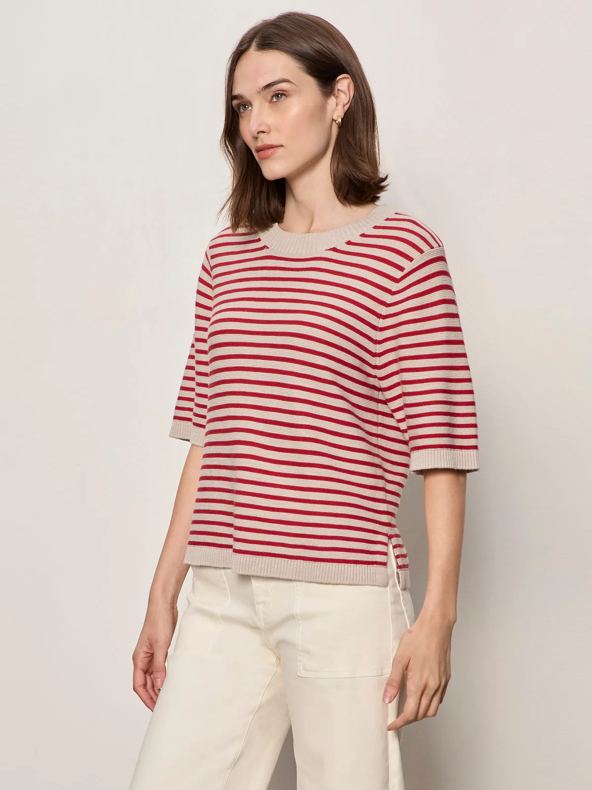 Sweater Tee Opal/Raspberry Stripe sold by Sanctuary product image thumbnail 3