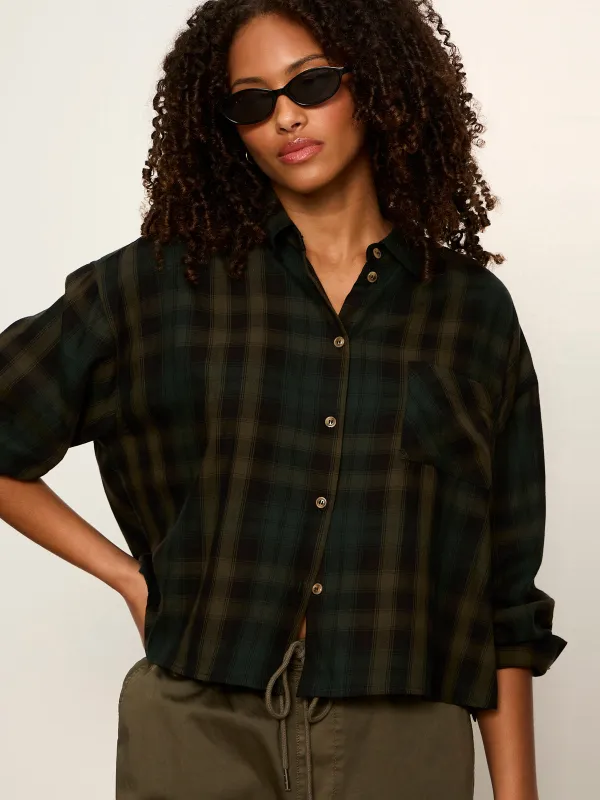 The Autumn Edit Flannel Top Forest Plaid made by Sanctuary