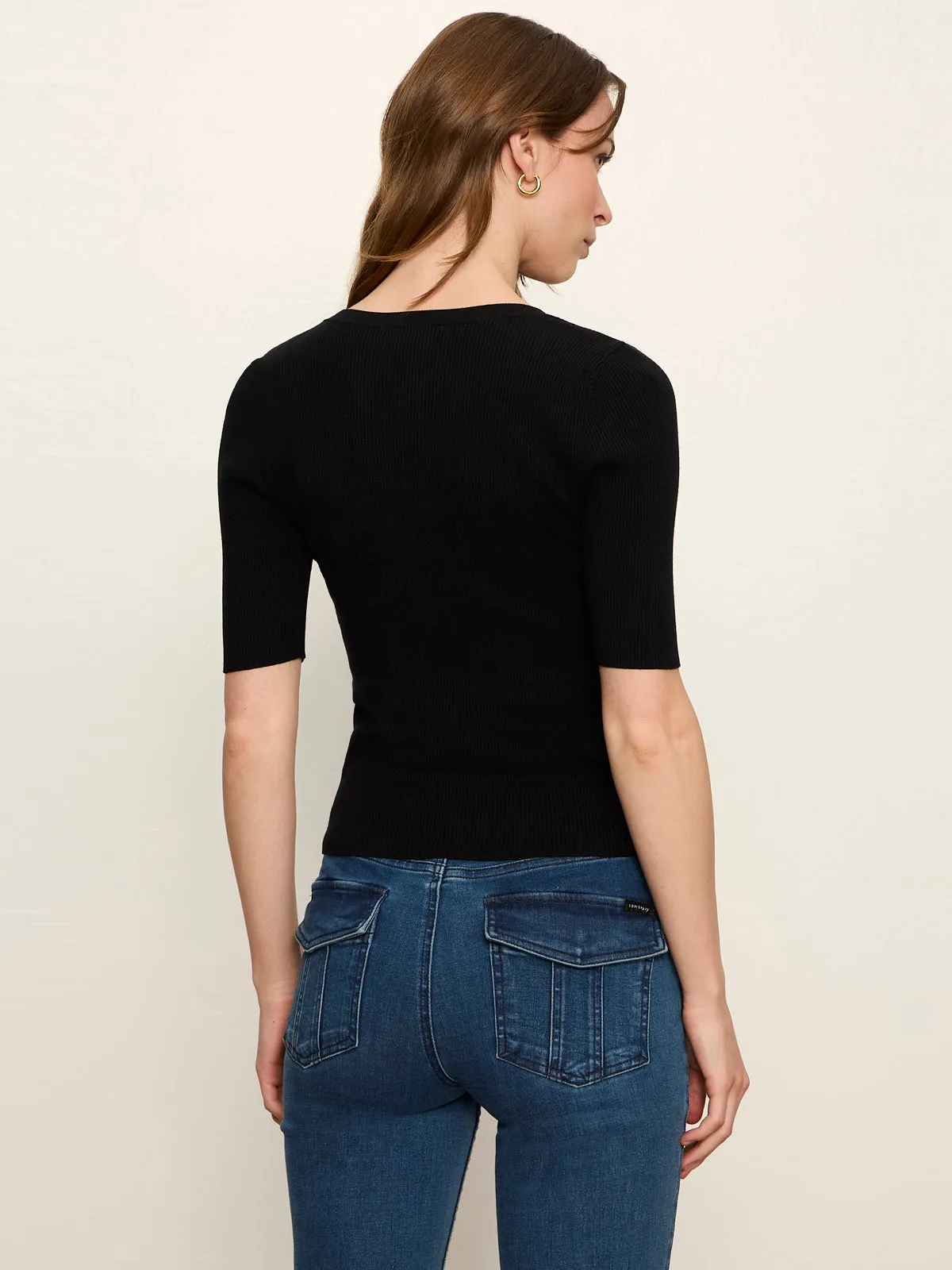 Ribbed Henley Tee Black sold by Sanctuary product image thumbnail 4