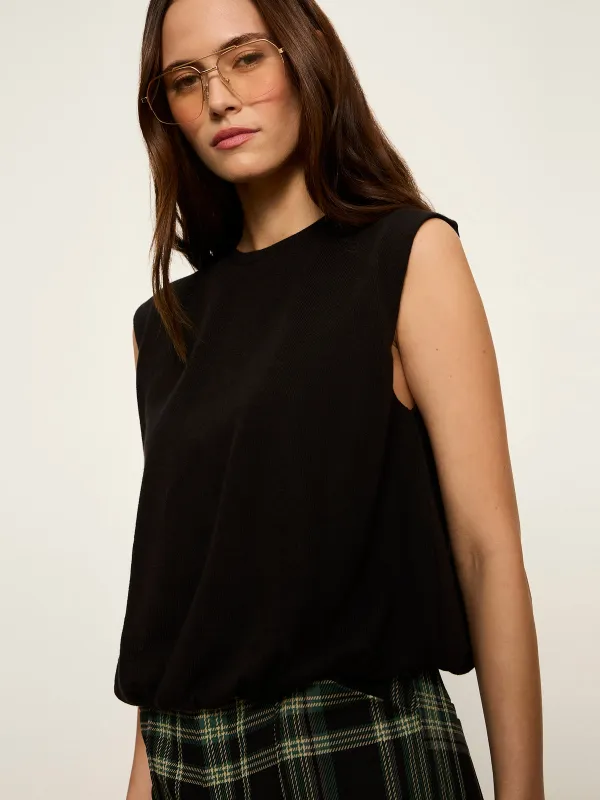 Quinn Bubble Shell Tank Black made by Sanctuary