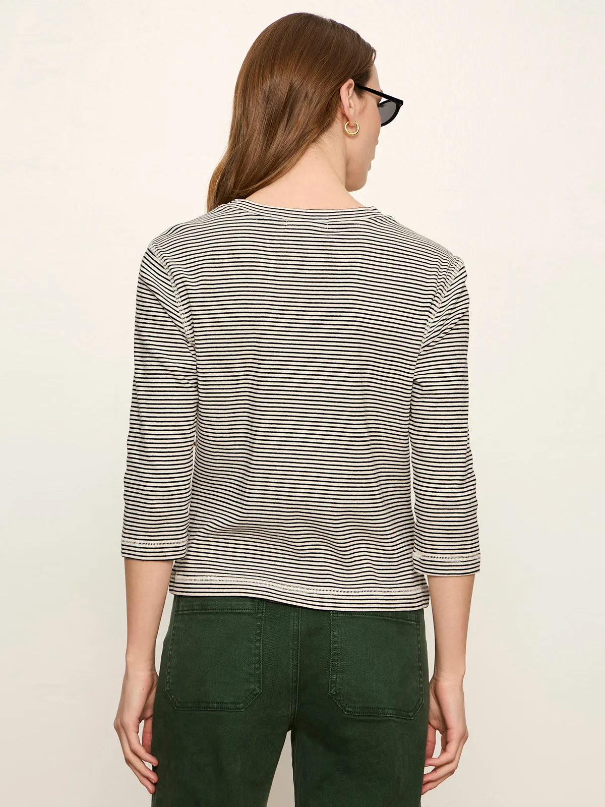 3/4 Mode Tee Chalk French Stripe sold by Sanctuary product image thumbnail 5