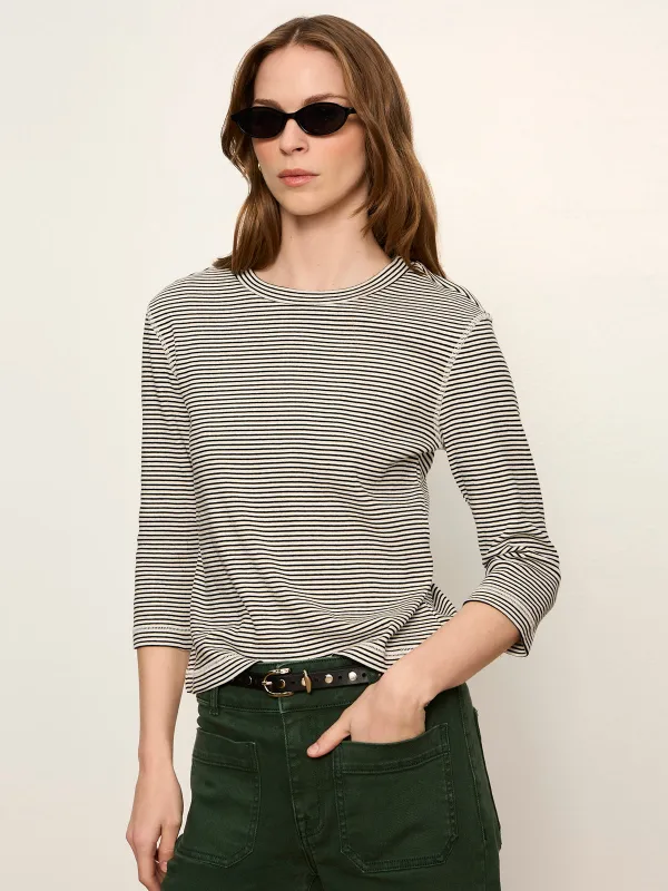 3/4 Mode Tee Chalk French Stripe made by Sanctuary