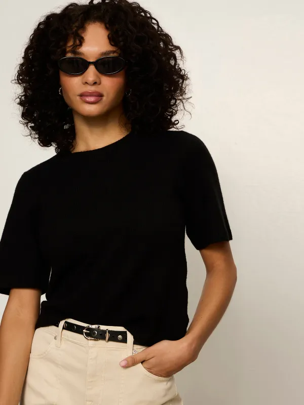 Perfect Sweater Tee Black made by Sanctuary