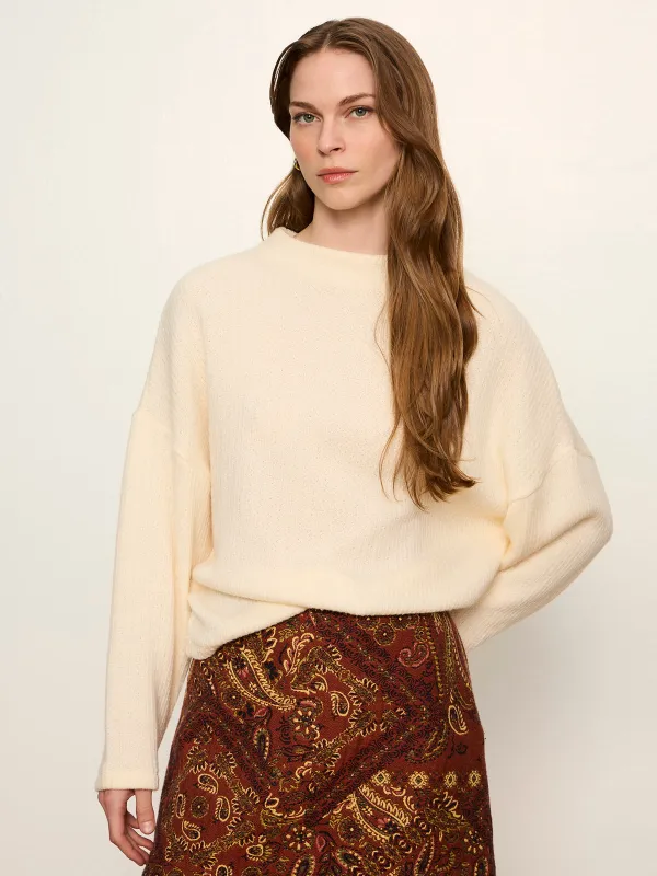 Ribbed Dolman Sweatshirt Bone made by Sanctuary