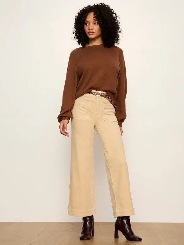 Soft Popover Sweater Cocoa Powder Petite Sizing made by Sanctuary