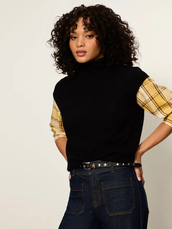 Mock Neck Sweater Shell Black made by Sanctuary