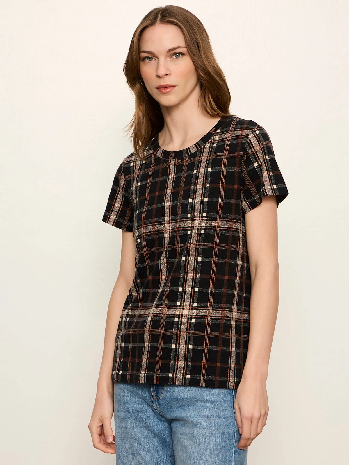The Perfect Tee Cinder Plaid sold by Sanctuary product image thumbnail 2