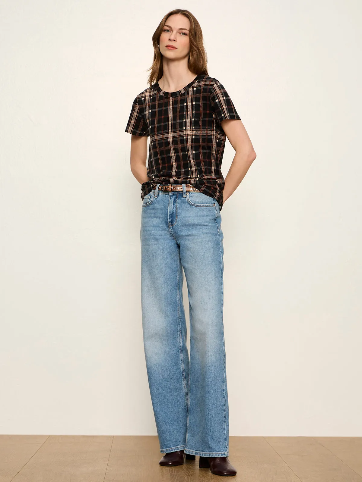 The Perfect Tee Cinder Plaid sold by Sanctuary product image thumbnail 5
