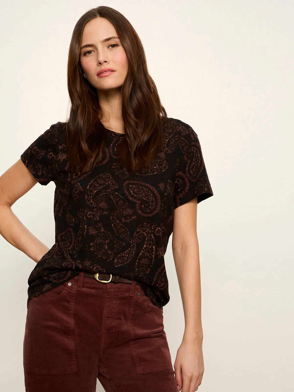 The Perfect Tee Cocoa Paisley sold by Sanctuary