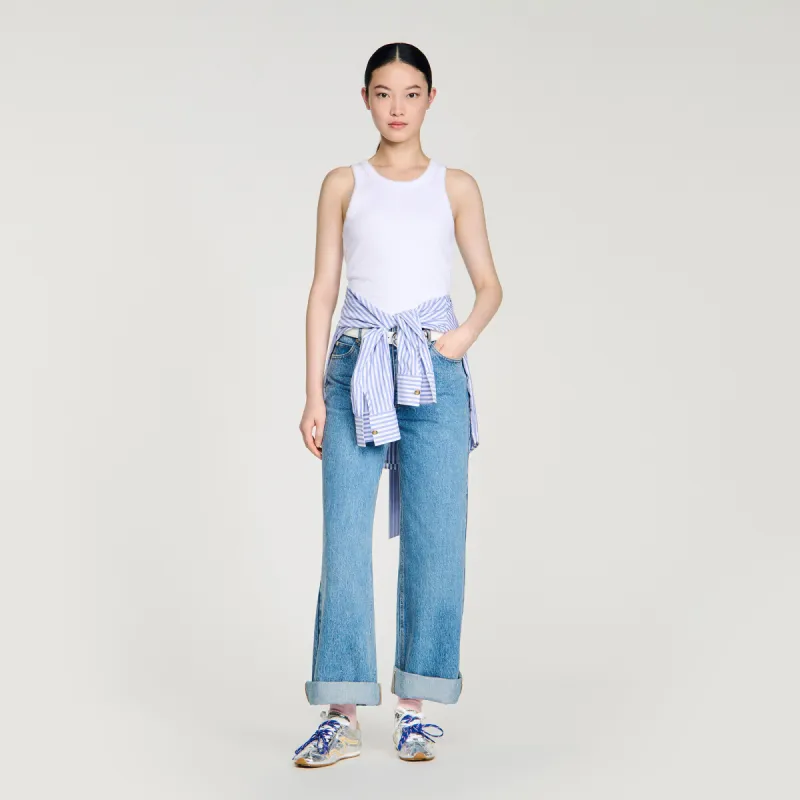 Beaded ribbed vest top made by Sandro