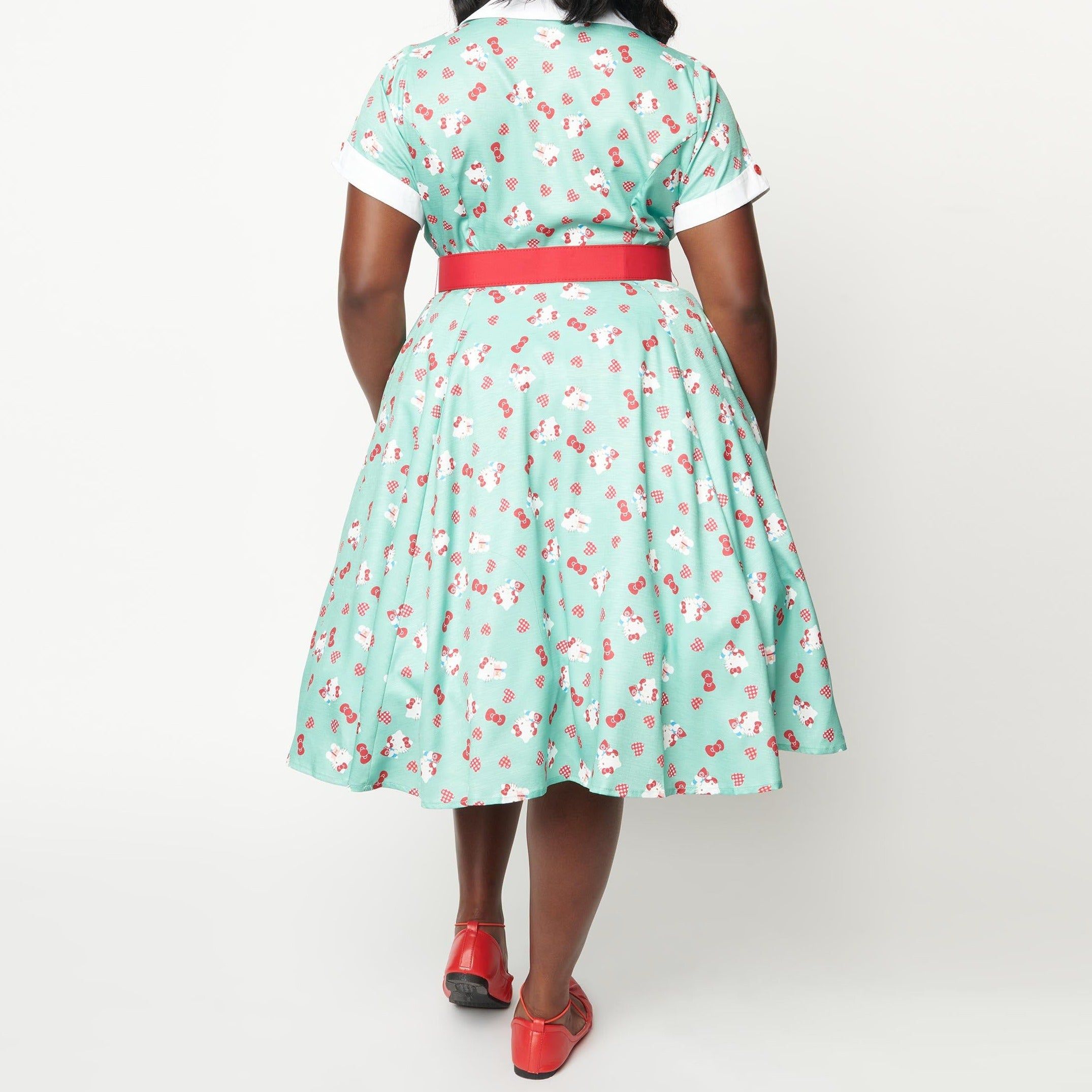 Hello Kitty x Unique Vintage Plus Size Belted Swing Dress (Mint) sold by Sanrio product image thumbnail 3