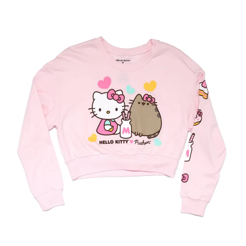 Hello Kitty x Pusheen French Terry Crop Pullover (Plus) sold by Sanrio