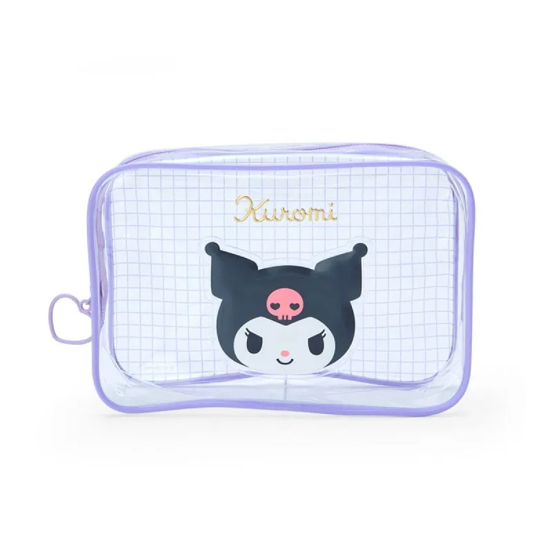 Kuromi Clear Grid Zipper Pouch sold by Sanrio