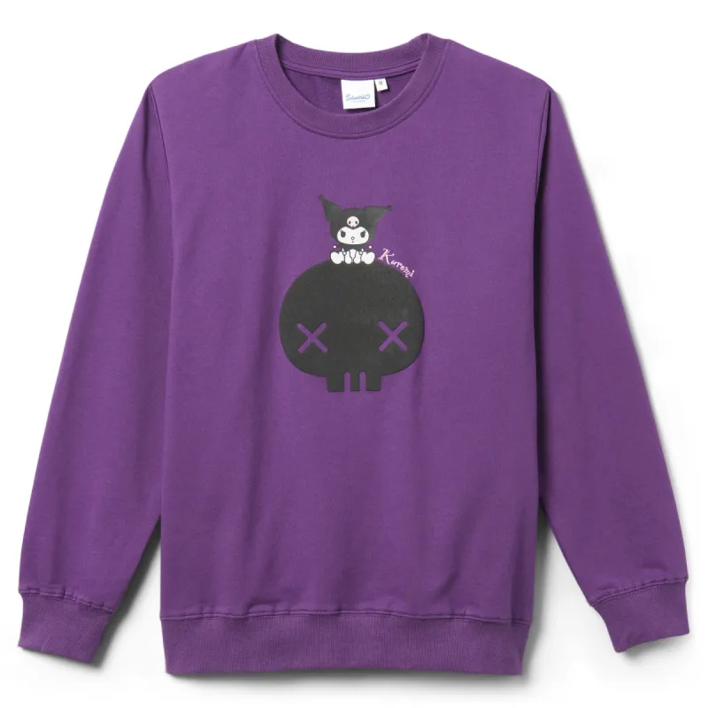 Kuromi Skull Print Sweatshirt Purple sold by Sanrio