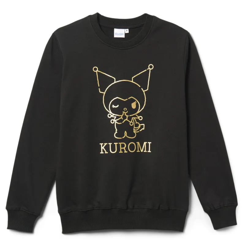 Kuromi Metallic Print Sweatshirt Black sold by Sanrio