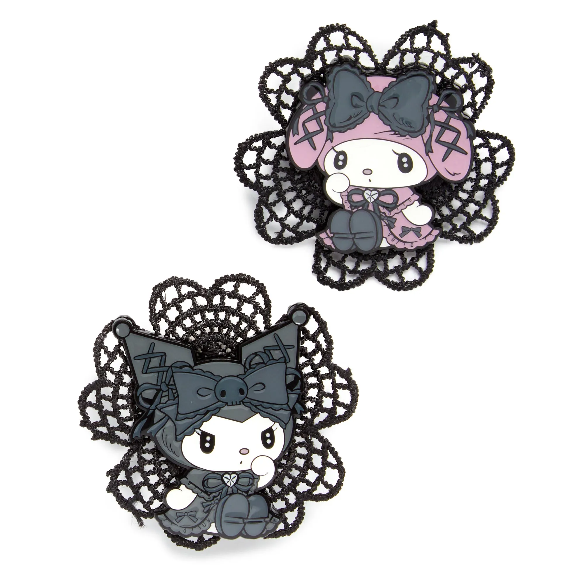 Bioworld Kuromi & My Melody Lolita MeloKuro Lace Pin Set