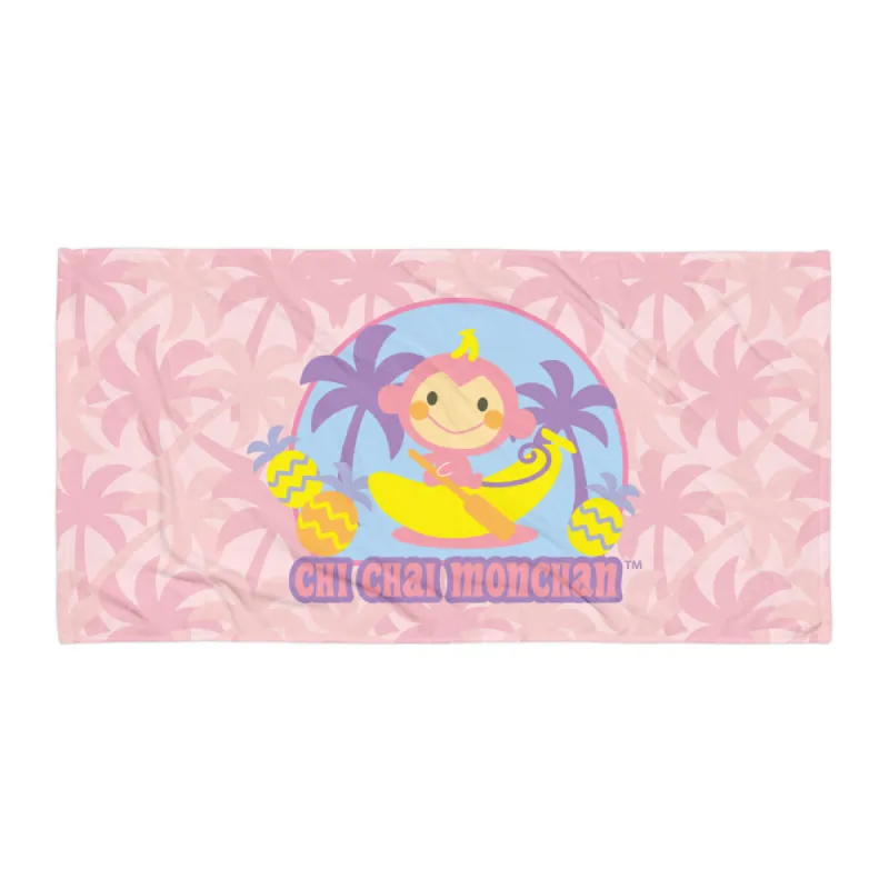 Chi Chai Monchan Pink Palms Beach Towel sold by Sanrio