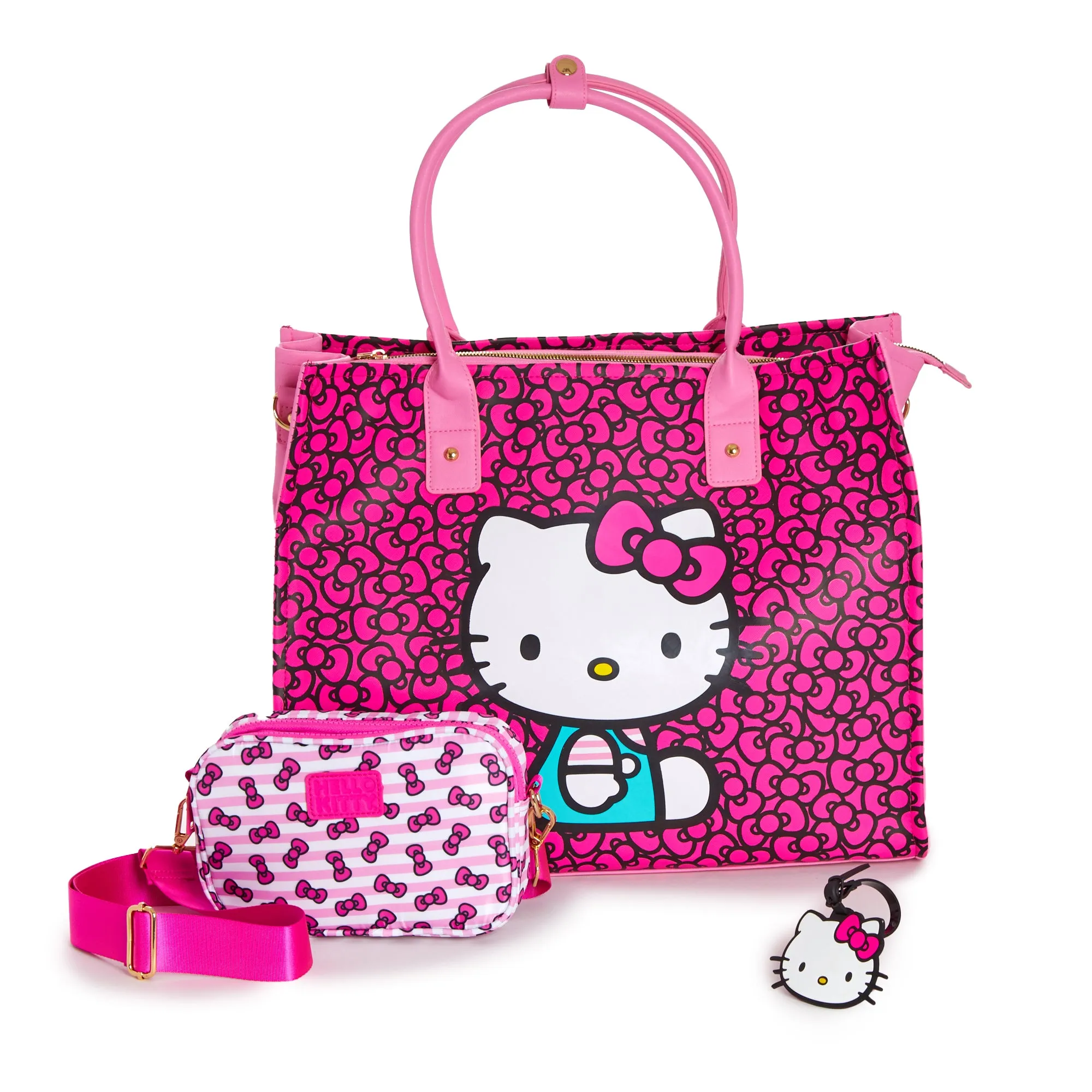 Hello Kitty 3-pc All-Over Print Travel Tote Set sold by Sanrio