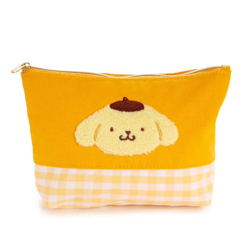 Pompompurin Chenille Gingham Zipper Pouch sold by Sanrio